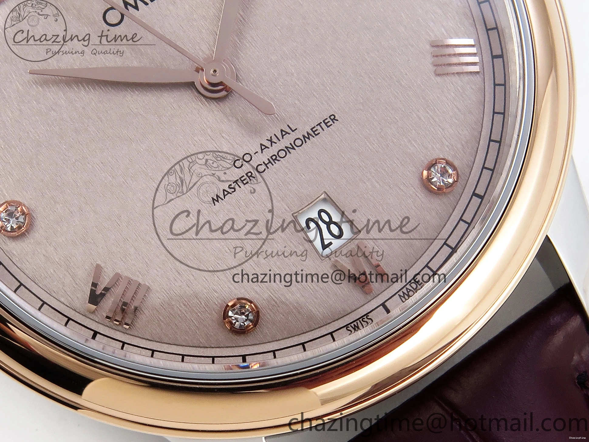 0223 Minimalist De Ville Power Reserve RG MKF 1:1 Best Edition RG Textured Dial on Brown Leather Strap A 7749